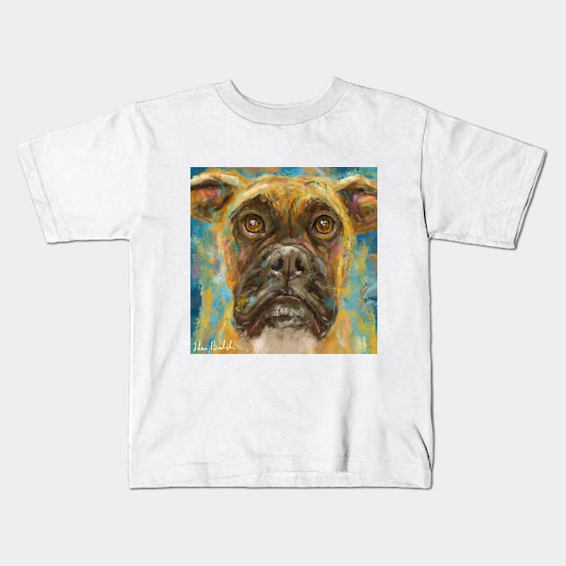 Colorful Loose Artistic Boxer Portrait Kids T-Shirt by ibadishi